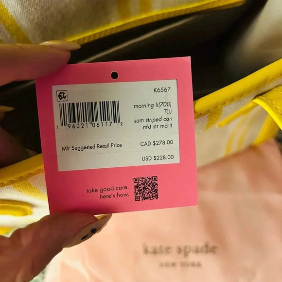 Kate Spade Market Striped Canvas Medium Tote - Picture 8 of 8